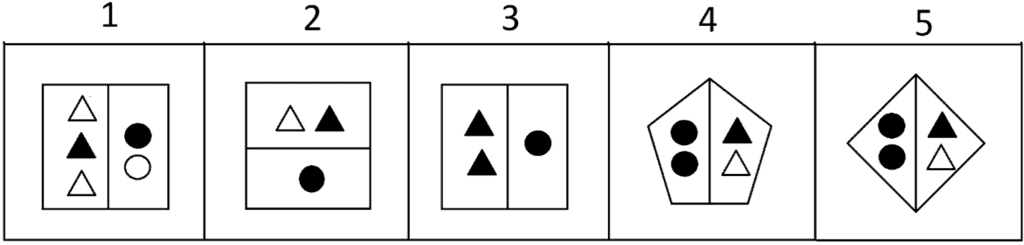 CAT4 Level E figure matrices practice question answer choices